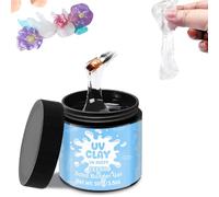 CAMUTKRY 3.5 oz UV Clay Clear Polymer Resin for 3D Crafts, DIY Jewelry Making, Silicone Molds, UV Curing, Crystal Clear Casting, Miniature Art, and Handmade Resin Projects