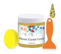 CAMUTKRY Mosaic Crystal Grout, Mosaics Tile Tools, Mosaic Tile Accessories - Essential for Handmade Grouting and Perfect for DIY Craft Projects (Yellow, 4.5oz)