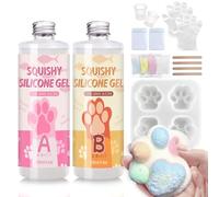 CAMUTKRY Taba Squishy Making Kit - Complete DIY Silicone Rubber Set with Cat’s Paw Mold, Ideal for Various Creative Crafts and Stress Relief (8.6 oz)