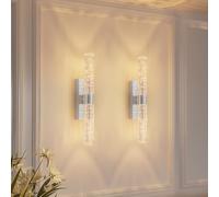 camuucci Battery Operated Wall Sconces Set of 2 Rechargeable Battery Powered Wall Light with 12000mAh Not Hardwired Dimmable Wall Lamp Fixtures for Bedroom Living Room Silver 15.3 Inches