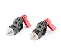 CAMVATE 15mm Single Rod Clamp Articulating with 1/4"-20 Screw(Red, 2 Pieses)