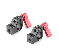 CAMVATE 15mm Single Rod Clamp with Two 1/4"-20 Screw Hole for Camera DSLR Rail System(Red, 2 Pieses)