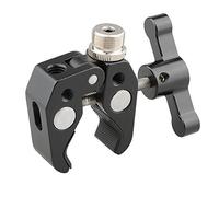 CAMVATE Super Clamp Crab Pliers Clip with 1/4" to 5/8" Convertion Screw (Black T-Handle)