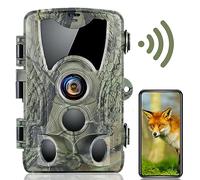 CAMVILD Trail Camera WiFi, 30MP 4K Game Camera with Night Vision Motion Activated Waterproof, 0.2S Trigger Speed, 850nm Low Glow Wildlife Camera for Backyard Security Wildlife Monitoring (Green)
