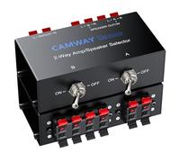 CAMWAY 2 Zone Speaker Selector Switch Box, Passive Two Way Amp and Audio Switcher, Dual Output Selector for 1 Amplifier to 2 Pairs of Speakers, 150W RMS, Spring Clip Terminals, Black