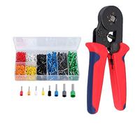 CAMWAY Crimping Tool Set,Ratchet Ferrule Crimp Plier Tool with 1200pcs Terminal Wire Connectors Terminal Hand Tool, Crimper Plier Wire Terminal Kit for DIY Electrical Repair