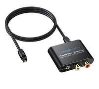 CAMWAY DA Converter, 192KHz DAC Digital to Analogue Converter, SPDIF Optical Toslink to Analogue RCA Audio 3.5mm Adapter with 1M Optical Cable, DAC Converter for TV DVD Blu-ray Xbox PS3 PS4