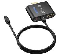 CAMWAY HDMI Audio Extractor for Fire TV Stick, 4K to HDMI + Optical SPDIF Toslink, Dolby/DTS 5.1 Surround Sound, Plug-and-Play, Compatible with Soundbars, No ARC/eARC, Includes Optical Cable