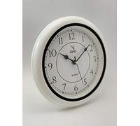 Camy Wall Clock AS04BLACK Silent Movement Quartz Battery Operated Round Easy to Read Classroom Bedroom Home Office Clock (Black)