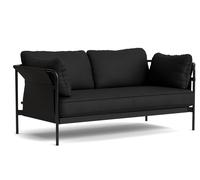 Can 2-seater sofa Hay frame black / canvas black / leather Sense black - 5710441382218