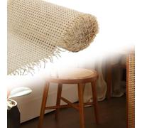 Can Be Cropped Chair Cane Seat Webbing, Natural Rattan Cane Webbing Roll, Woven Open Mesh Cane for Furniture/Chair/Cabinet/Ceiling/Bed