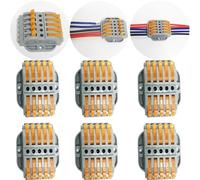 Can be fixed Connectorr,5 Port Lever Conductor Compact Connector Terminal Block Wire Push Cable Connector (6 pieces per box)