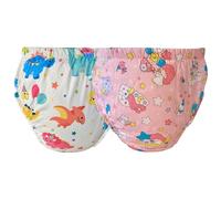 Can be reused Permanent Washable Adult Baby Potty Diaper Training Underwear ABDL Incontinence Waterproof Training Incontinence Booster Pads Pants 2 Packs (Dinosaur & Pink, 3XL)