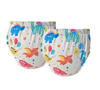 Can be reused Permanent Washable Adult Baby Potty Diaper Training Underwear ABDL Incontinence Waterproof Training Incontinence Booster Pads Pants 2 Packs (2 Dinosaur, XL)