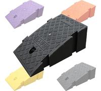 Can Be Spliced Curb Ramp, Plastic Threshold Entry Ramps For Doorways, Useing Height 6.3in Detachable Curbside Driveway Ramp(Black,9.8x17.8x7.5in)