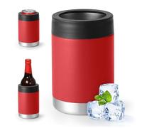 Can Cooler Insulated, Double Walled Stainless Steel Insulated Can Cooler Insulator, Beer Bottle Holder Insulator with Beer Opener for 12oz 14oz 16oz