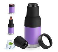 Can Cooler Insulated, Double Walled Stainless Steel Insulated Can Cooler Insulator, Beer Bottle Holder Insulator with Beer Opener for 12oz 14oz 16oz