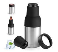 Can Cooler Insulated, Double Walled Stainless Steel Insulated Can Cooler Insulator, Beer Bottle Holder Insulator with Beer Opener for 12oz 14oz 16oz