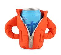 Can Cooler Sleeve, Insulated Vest Jacket Cover for 12oz Cans - Beer Gifts for Men, Women & Lovers - Beverage Jacket Drink Coolies (Orange)