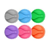 Can Covers for Drinks Cans UK | 6 Pieces Silicone Soda Can Lids | Reusable Cans Cover Maintains Air Bubbles and Keeps Out Sand and Dust | Beverage Storage Lid for Beer, Fizzy Drinks & Standard Jar