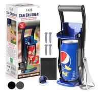 Can Crusher & Bottle Opener - 500ML Heavy Duty 16OZ 2 in 1 Crushes Soda & Beer Cans | Non-Slip Grip Handle, & Easy Setup Wall Mounted Recycling Tool with Non-Slip Mat & Handy Bottle Openers