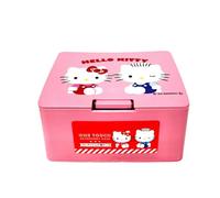 can do Hellow Kitty One push One Touch Open Type Lid Accessory Cosmetics Case Box W4.2 × H3.5 × D2 inch,Multicolor, Japanese, Coral pink, pink, Small Case