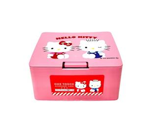 can do Hellow Kitty One push One Touch Open Type Lid Accessory Cosmetics Case Box W4.2 × H3.5 × D2 inch,Multicolor, Japanese, Coral pink, pink, Small Case