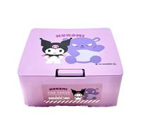 can do Kuromi One push One Touch Open Type Lid Accessory Cosmetics Case Box W4.2 × H3.5 × D2 inch,Multicolor, Japanese, purple, pink, Small Case
