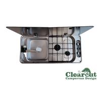 CAN F1402 Campervan Hob & Sink, 12v Tap & waste, 190mm Smaller than Smev 9222