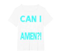 Can I Get an Amen Turquoise Color Graphic T-Shirt, Women's Plus, White, 4X