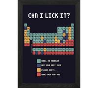 Can I Lick It? Periodic Table Framed Wall Art Poster Print Picture (Unframed Print Only, A2)