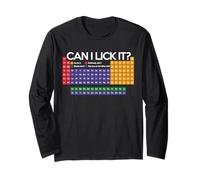 Can I Lick It Periodic Table Funny Science Chemistry Joke Long Sleeve T-Shirt