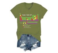 Can I Lick It Periodic Table Shirt, Funny Science Periodic Table Shirt V Neck