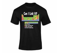Can I Lick It Periodic Table T Shirt Funny Chemistry Joke Tee 1BS Black