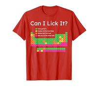 Can I Lick It Periodic Table T-Shirt, Men, Red, Large