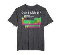 Can I Lick It Periodic Table T-Shirt, Men's Big and Tall, Dark Heather Grey, 5X Tall