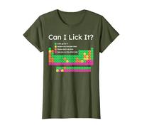 Can I Lick It Periodic Table T-Shirt, Women, Olive Green, XX-Large
