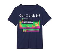 Can I Lick It Periodic Table T-Shirt, Women's Plus, Navy Blue, 6X