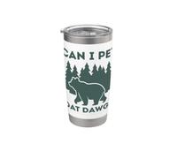 Can I Pet Dat Dawg Bear Funny Camping Outdoor Nature Meme Stainless Steel Insulated Tumbler