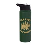 Can I Pet Dat Dawg, Hiker, Funny Bear & Hike Stainless Steel Insulated Water Bottle