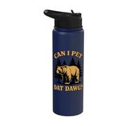 Can I Pet Dat Dawg, Hiker, Funny Bear & Hiking Stainless Steel Insulated Water Bottle