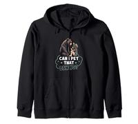 Can I Pet That Dawg Pet Dog Meme Bear Talking With Girl Zip Hoodie