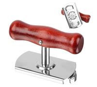 Can Opener, Adjustable Jar Opener, Screw Lid Opener, Stainless Steel Jar Opener with Wooden Handle, Lever Can Opener for Various Lids (Brown)