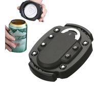 Can Opener Manual Hand Held Easy Safety Camping Beer Can Openers Smooth Edge with Bottle Opener, Black