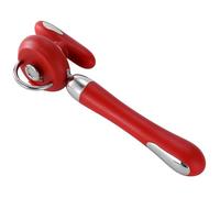 Can Opener Manual Tin Opener Stainless Steel Heavy Duty, Oversized Hand-held Easy Rotary Knob, Safe Cut Manual Can Opener with Non-Slip Handle, Smoother Cut Sharp Blade for Seniors Kitchen Tool, Red
