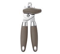 Can Opener Manual, TJ POP Heavy Duty Tin Opener for Arthritic Hands, UK Can Openers that Work with Stainless Steel Sharp Blade Smooth Edge Non-Slip Handles (Brown)