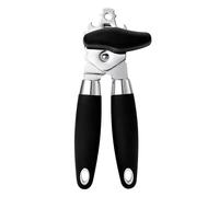 Can Opener Manual, TJ POP Heavy Duty Tin Opener for Arthritic Hands, UK Can Openers That Work with Stainless Steel Sharp Blade, Smooth Edge Non-Slip Handles (Black)