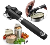 Can Opener Smooth Edge Manual, Can Opener Handheld, No Sharp Edges, Easy Turn Knob & Comfortable Non-Slip Handle, Safe Side Cut Can Opener for Seniors