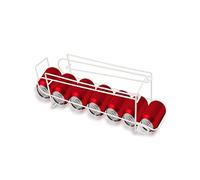Can Organizer - for Fridge, Pantry or Cabinet - Metal Shelf 2 Tier Can Dispenser - Compact Design - White - WE HOUSEWARE