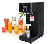 Can Sealer Filling Machine, Intelligent High Speed Beer Can Sealing Machine, Glass Jar Plastic Can Seamer, 5.5cm Dia/330ml-650ml Volumn, Closing Sealer Machine for Bubble Tea Store, 180W,Black-220V